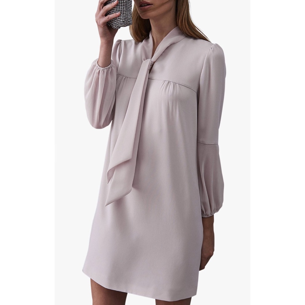 NWOT Reiss Ronda Tie Neck Shift Dress Size 4